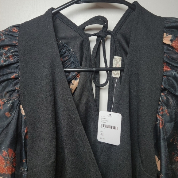 Intimately Free People Black Floral Bodysuit | Size Medium | NWT - Picture 4 of 8